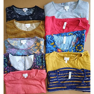 LuLaRoe Assorted Tops XXS Lot 10 pcs Classic Tunic Shirts T-Shirts Casual
